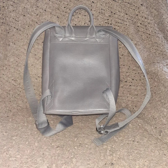 MATT & NAT-Vintage Fabi Mini Backpack-Gray-Vegan Leather-Excellent